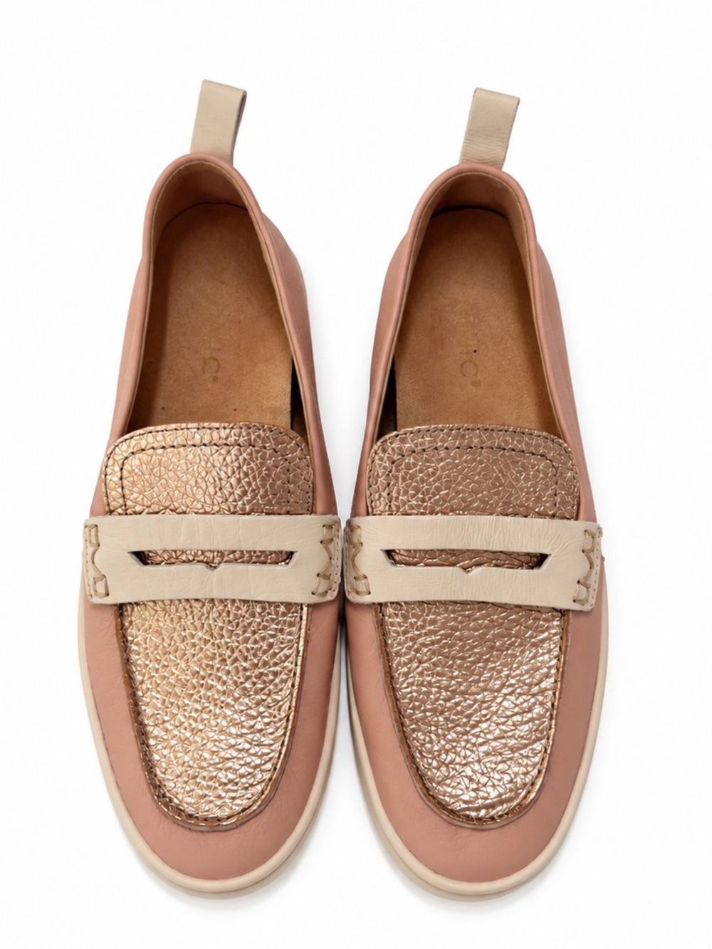 Vionic Uptown Penny Loafer - Light Pink, Cream, and Muted Gold - Size 8